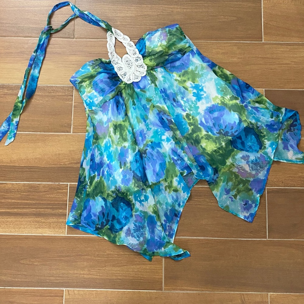 Floral handkerchief flowy summer top